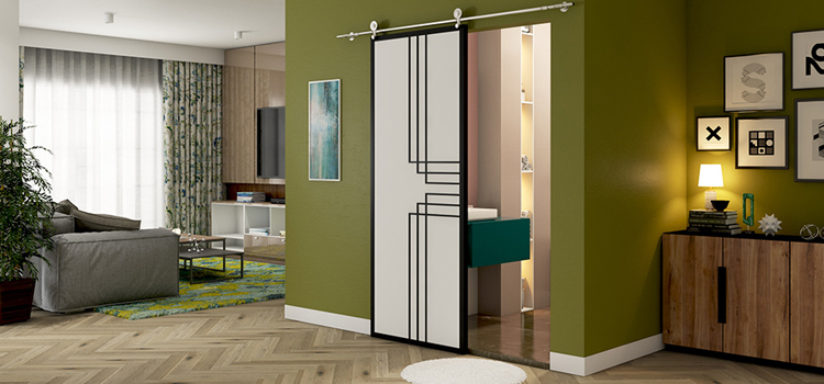 sliding bathroom door installation in Dixon